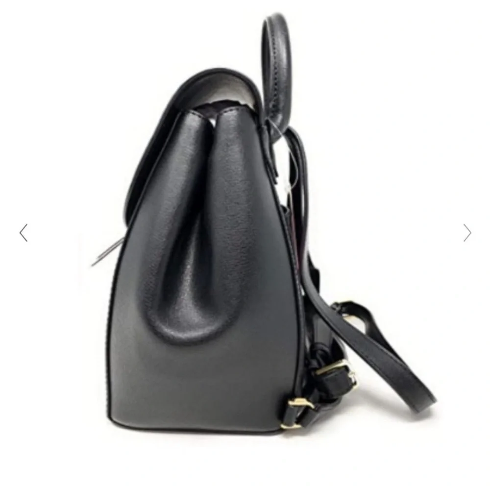 Kate Spade Adel Medium Flap Backpack in Black Leather Style #wkru6412 Like New